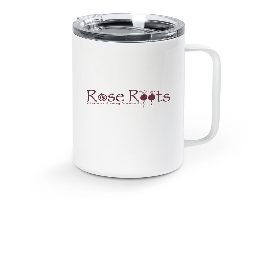 White Stainless Steel Travel Mug, a White Stainless Steel Travel Mug