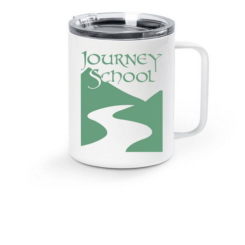 Travel Mug, a White Stainless Steel Travel Mug