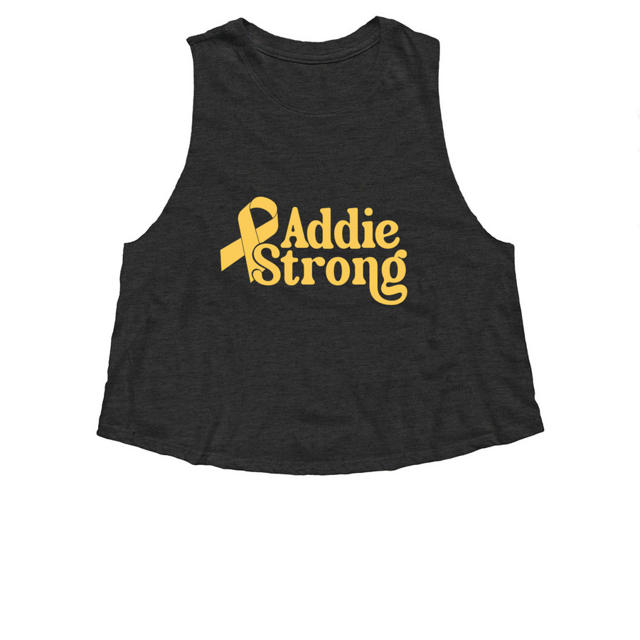 Addie Strong Tank Top, a Dark Grey Heather Women?s Cropped Racerback Tank