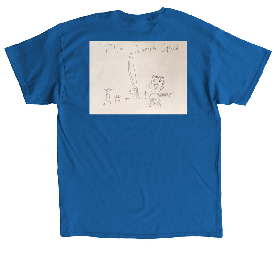 Bateria Squad, a Royal Classic Unisex Tee (back-view)