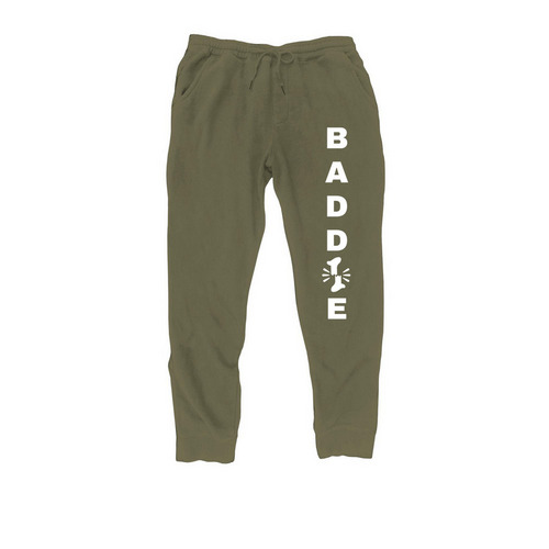 BADDIE ON BREAK SWEATS, a Army Midweight Fleece Joggers