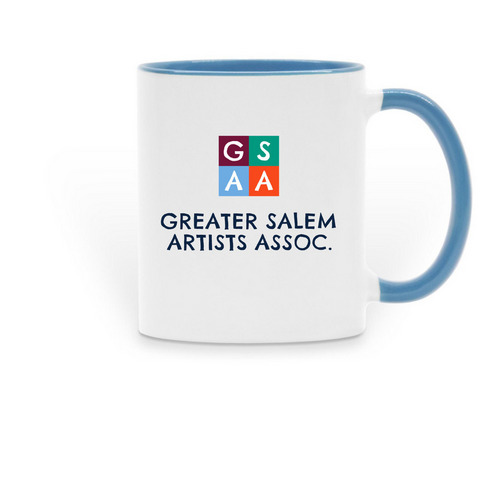 GSAA Logo Mugs, a Light Blue Two-Tone Ceramic Mug
