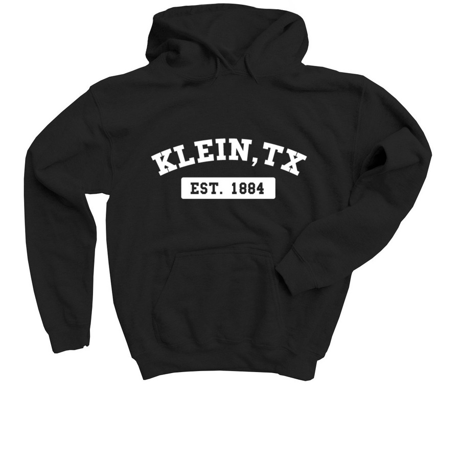 Klein, TX - White Logo Youth Hoodie, a Black Youth Pullover Hoodie