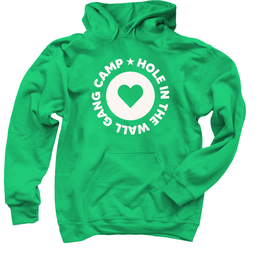 Hole Lotta Heart, a Irish Green Pullover Hoodie