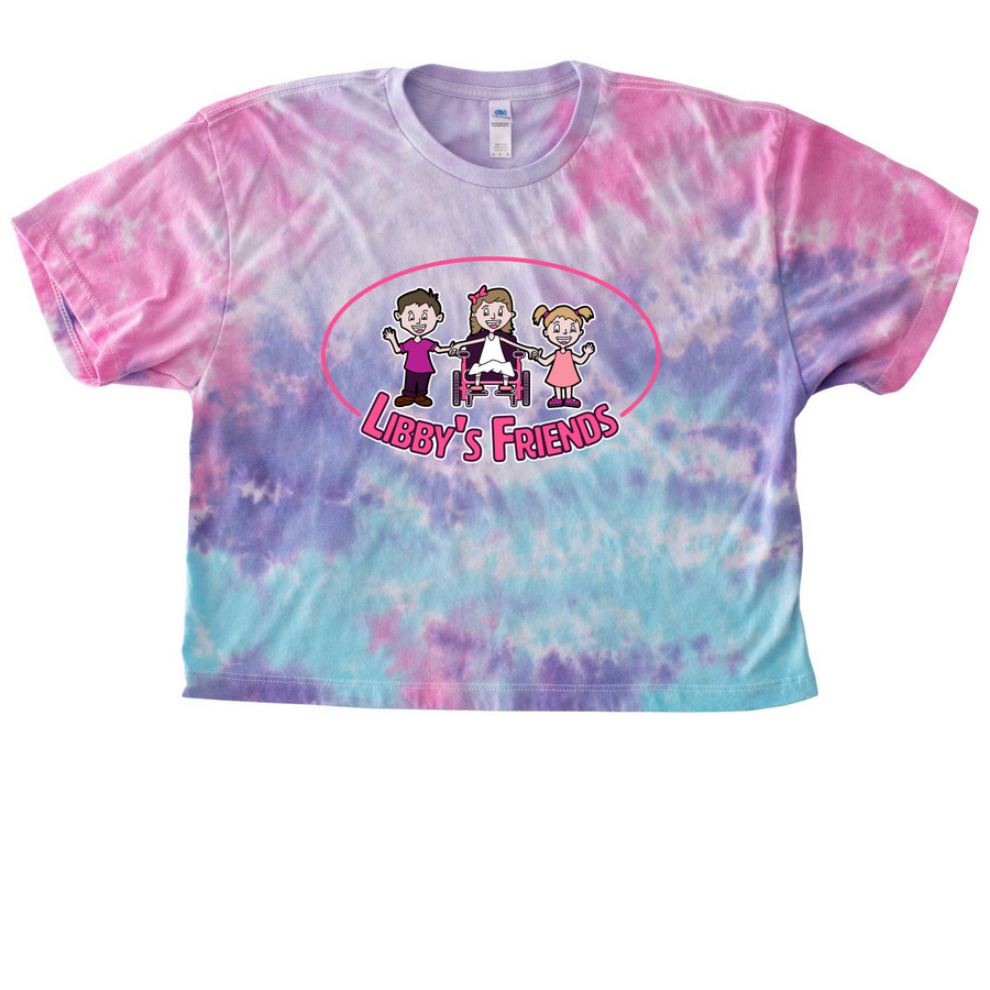 Tie Dye Libby?s Friends merch, a Cotton Candy Women's Tie Dye Cropped Tee