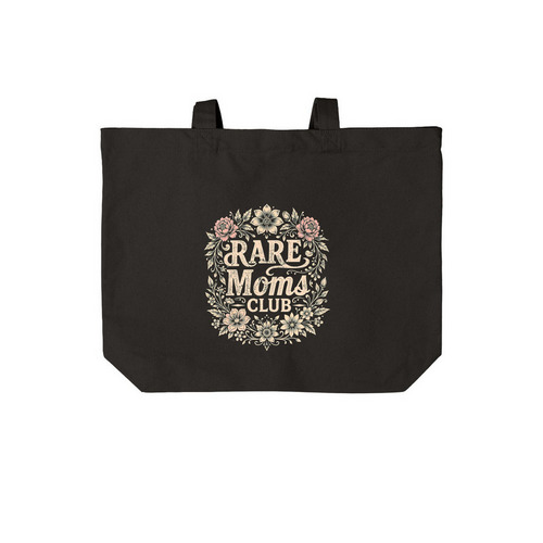 Rare Moms Club Tote - Cure GM1, a Deep Black Cotton Canvas Tote Bag