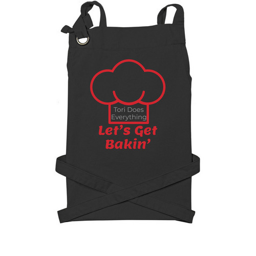 Let?s Get Bakin?, a Black Cotton Canvas Pocket Apron