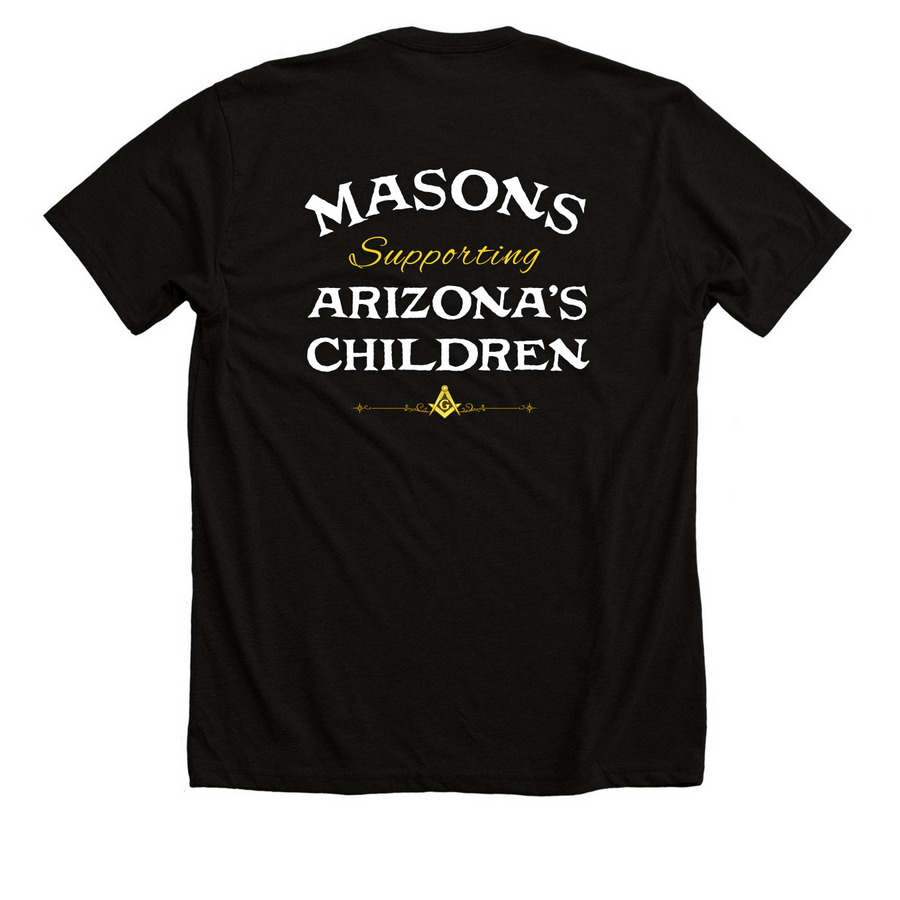 Masons Supporting Arizona?s Children Tee, a Solid Black Blend Premium Unisex Tee (back-view)