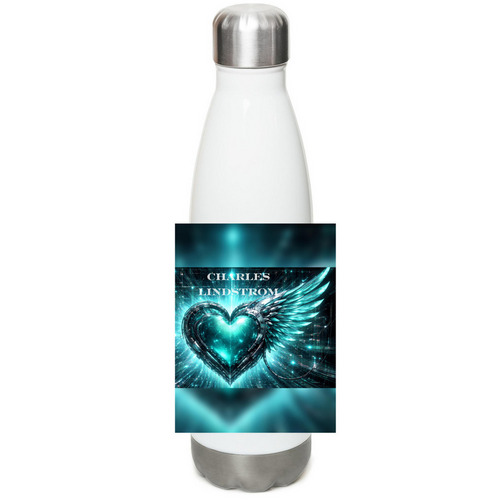 Official Charles Lindstrom Music, a White Stainless Steel Water Bottle