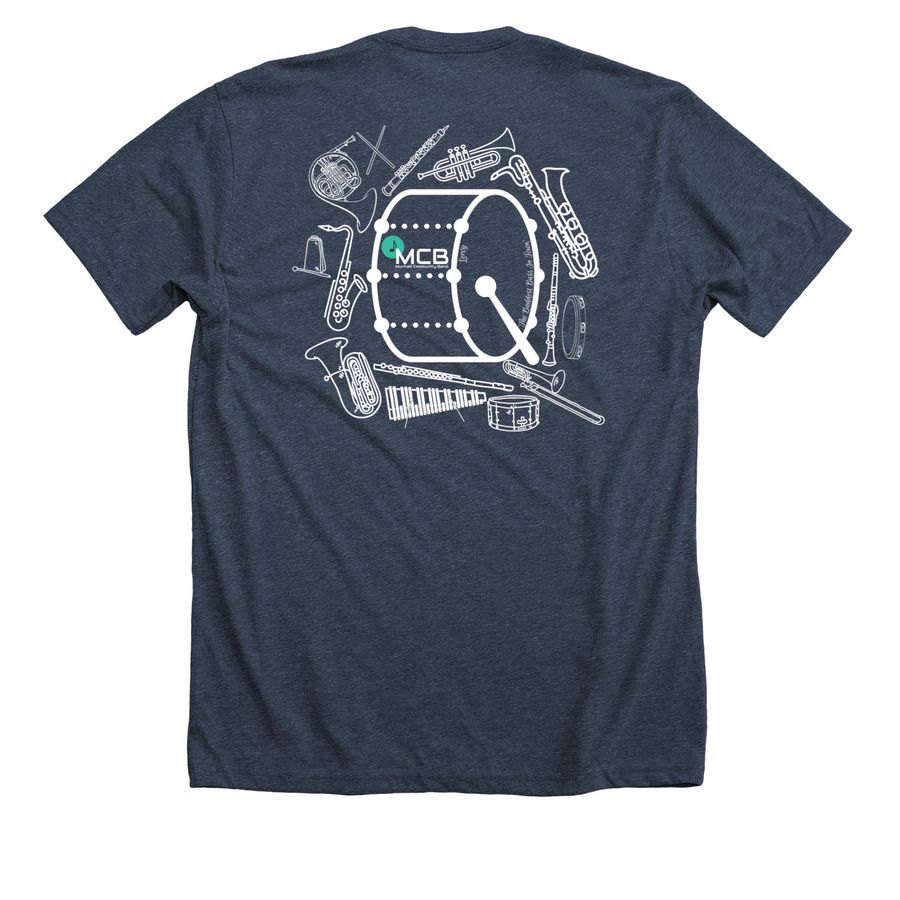 Munhall Community Band Shirt, a Heather Midnight Navy Premium Unisex Tee (back-view)