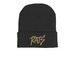 Beanie, a Black Printed Cuffed Beanie