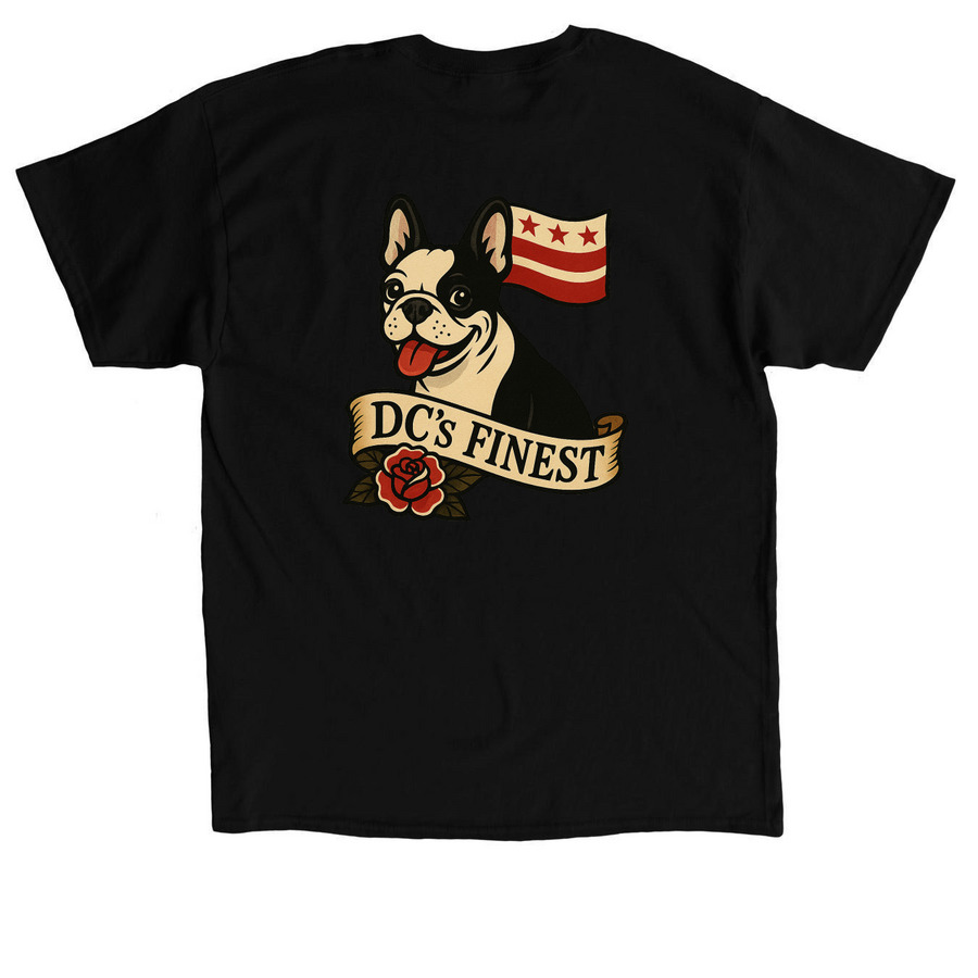 DC's Finest Dog, benefiting HRA, a Black Classic Unisex Tee (back-view)