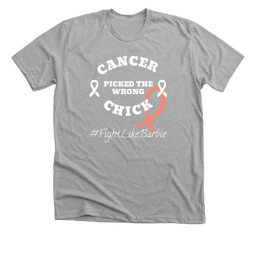 CANCER PICKED THE WRONG CHICK, a Athletic Heather Premium Unisex Tee