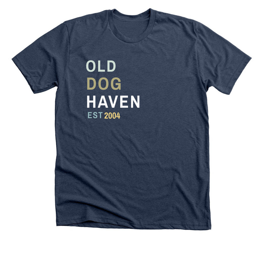 BOLD Old Dog Haven, a Heather Navy Premium Unisex Tee