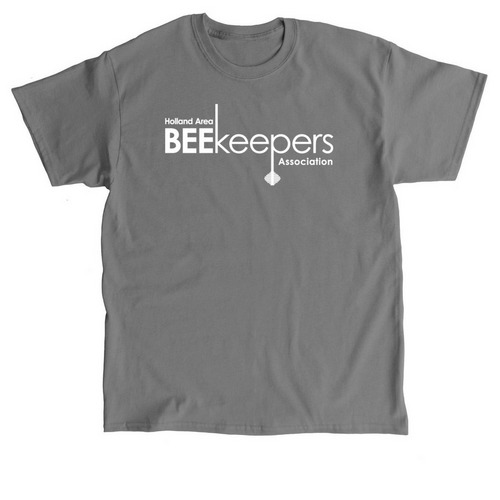 White Logo Items, a Charcoal Classic Unisex Tee