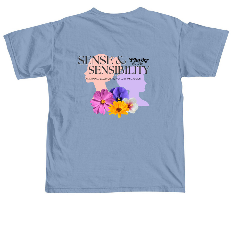 Sense & Sensibility, a Washed Denim Comfort Colors Unisex Tee (back-view)