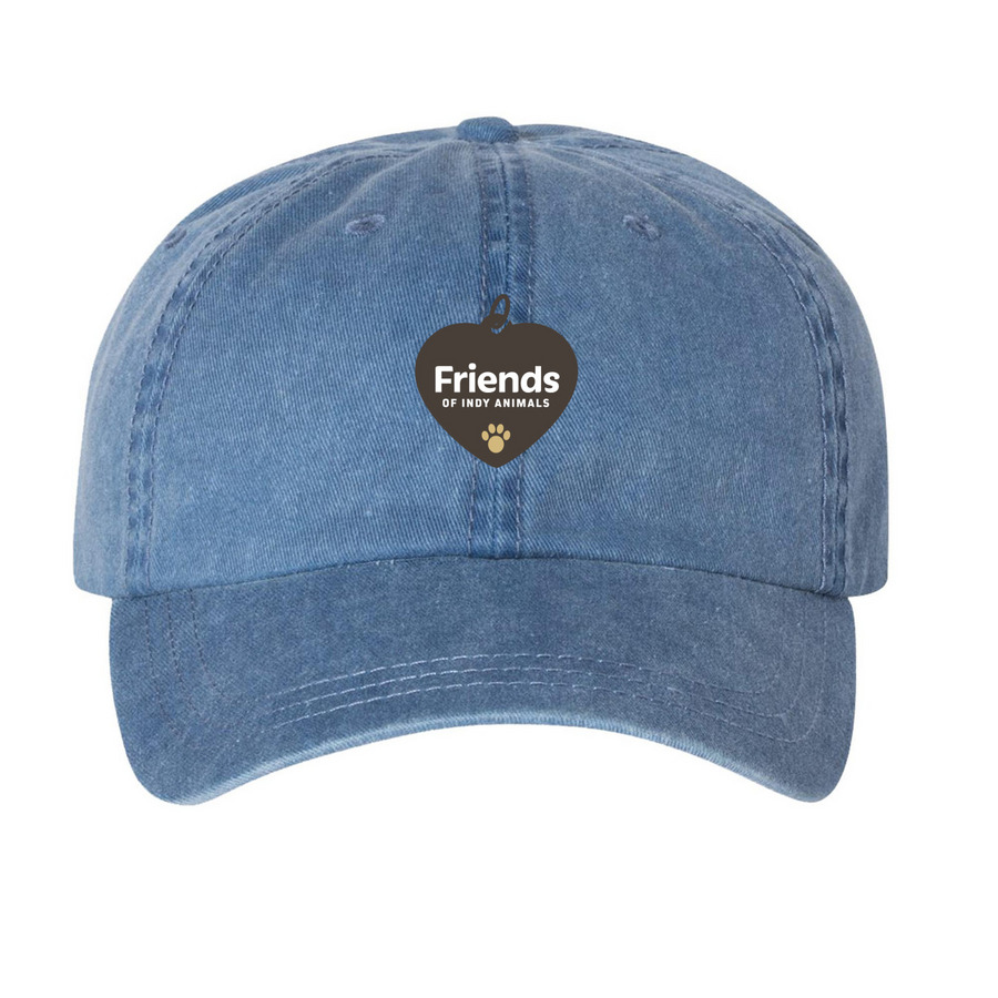 Friends of Indy Animals Logo Baseball Cap, a Royal Blue Printed Pigment Dye Baseball Cap