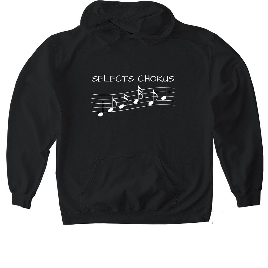 Selects Chorus, a Black Gildan Softstyle Pullover Hoodie