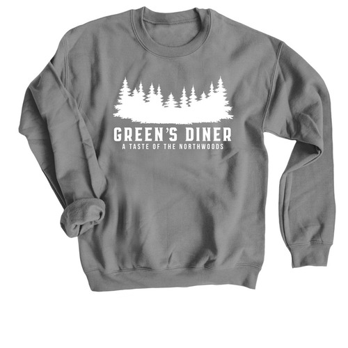 Green's Diner, a Charcoal Crewneck Sweatshirt