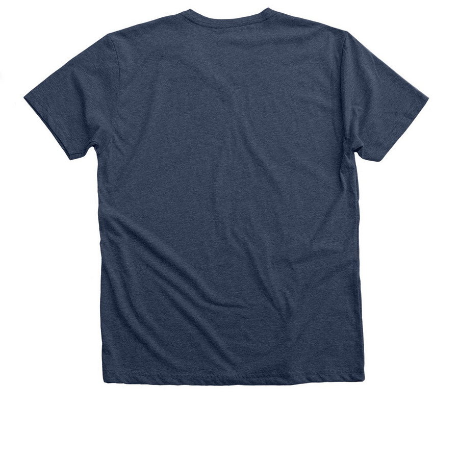 CityTeam Shirts, a Heather Navy Premium V-Neck Tee (back-view)