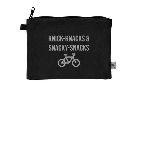 Knick-Knacks Snacky-Snacks, a Black 9"x7" Hemp Blend Pouch