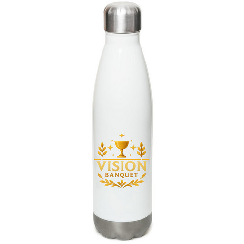 Vision Banquet Stainless Steel Bottle, a White Stainless Steel Water Bottle