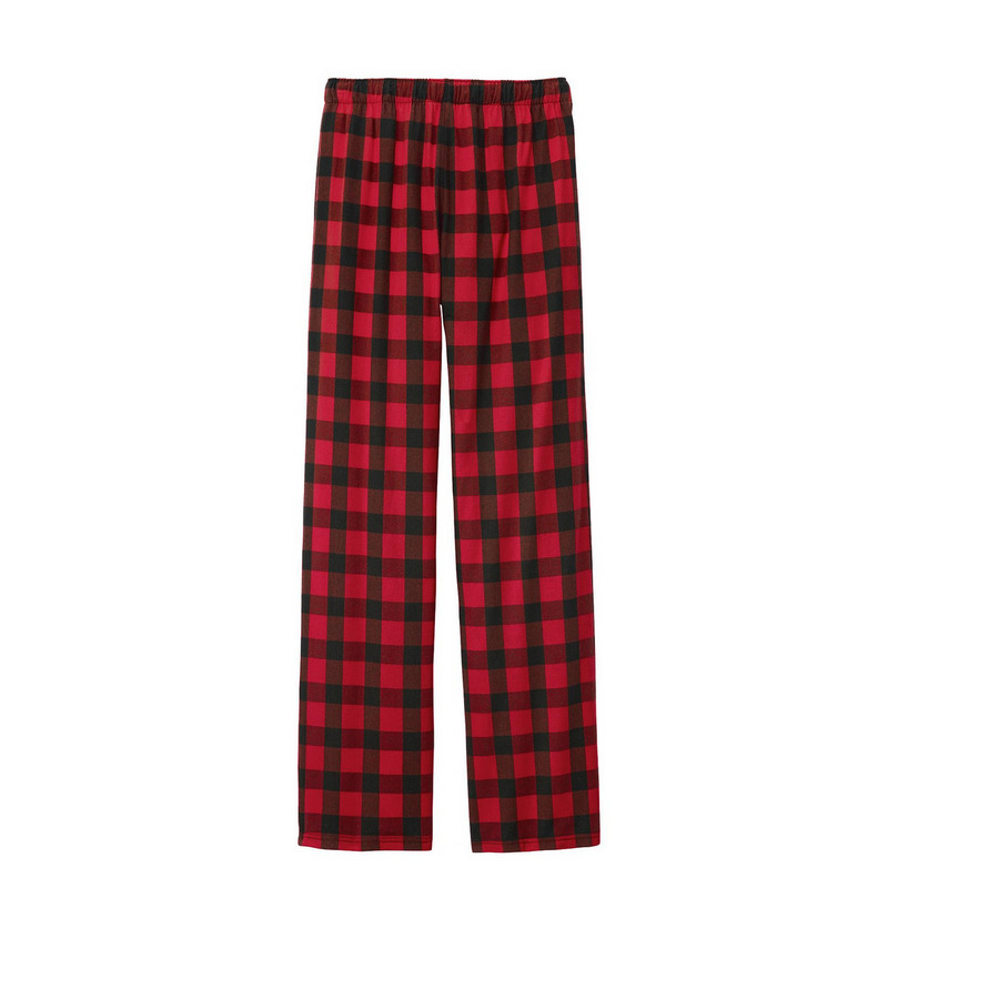 Logo Pajama Pants, a Red/ Black Buffalo Check Flannel Pajama Pant (back-view)