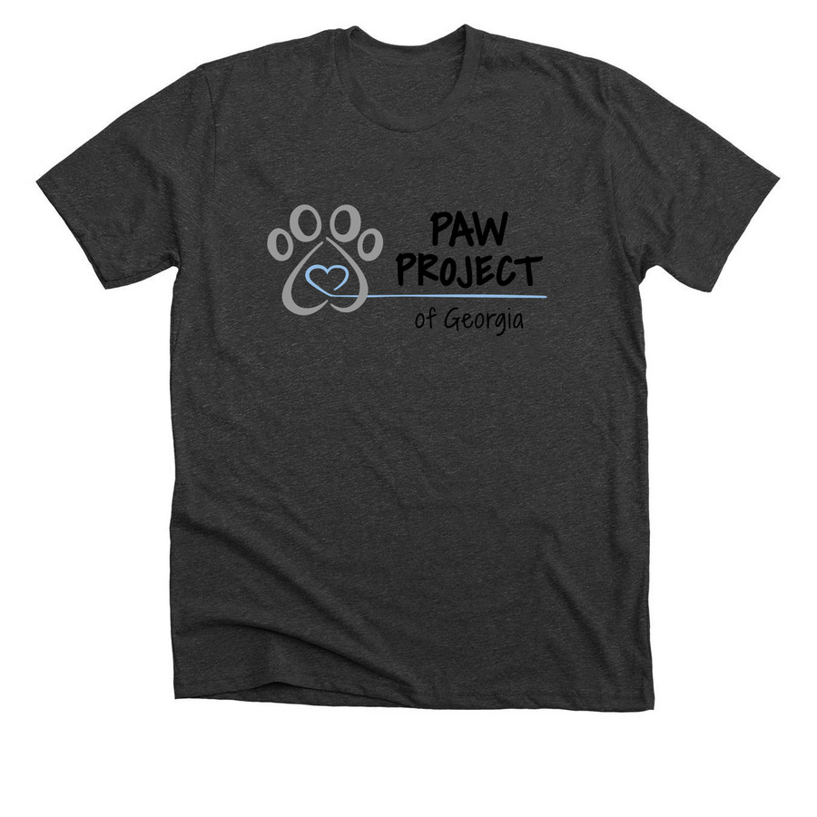 Paw Project of Georgia Logo, a Dark Grey Heather Premium Unisex Tee