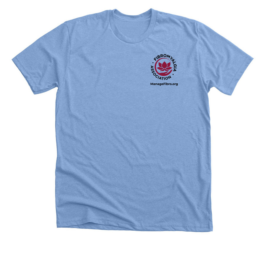 25th Fibromyalgia Awareness Day Shirt, a Heather Carolina Blue Premium Unisex Tee