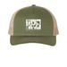 BSA Hats and Caps, a Army Olive Green/ Tan Printed Five-Panel Trucker Cap