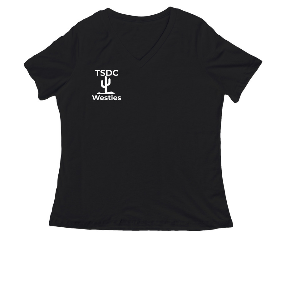 2025 TSDC Shirt, a Black Women's Relaxed V-Neck Tee