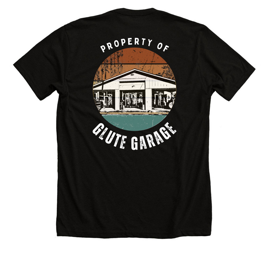 Zingler Fitness- Glute Garage, a Solid Black Blend Premium Unisex Tee (back-view)