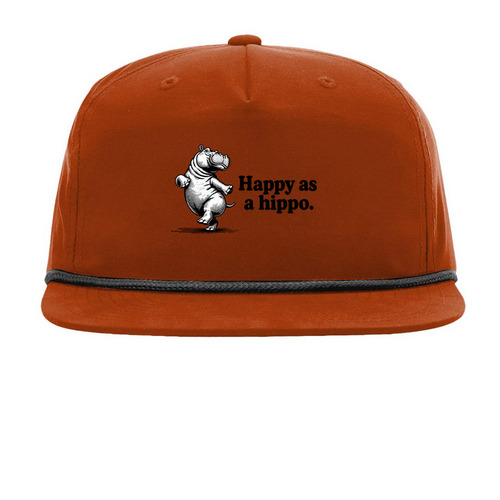 The Hippo Way, a Dark Orange/ Black Printed Umpqua Snapback Cap