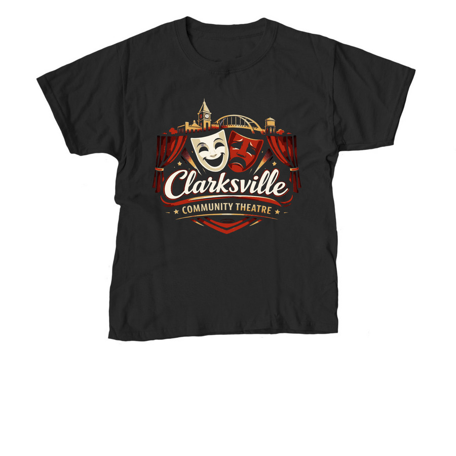Clarksville Community Theatre, a Black Youth Unisex Tee
