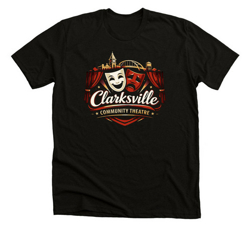 Clarksville Community Theatre, a Solid Black Blend Premium Unisex Tee