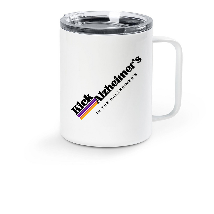 Kick Alzheimer's in the Balzheimer's, a White Stainless Steel Travel Mug