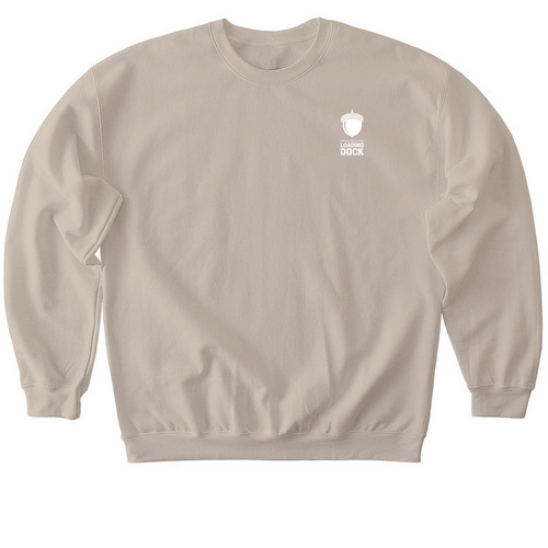Pocket Sized Logo Pullovers, a Sand Softstyle Crewneck Sweatshirt