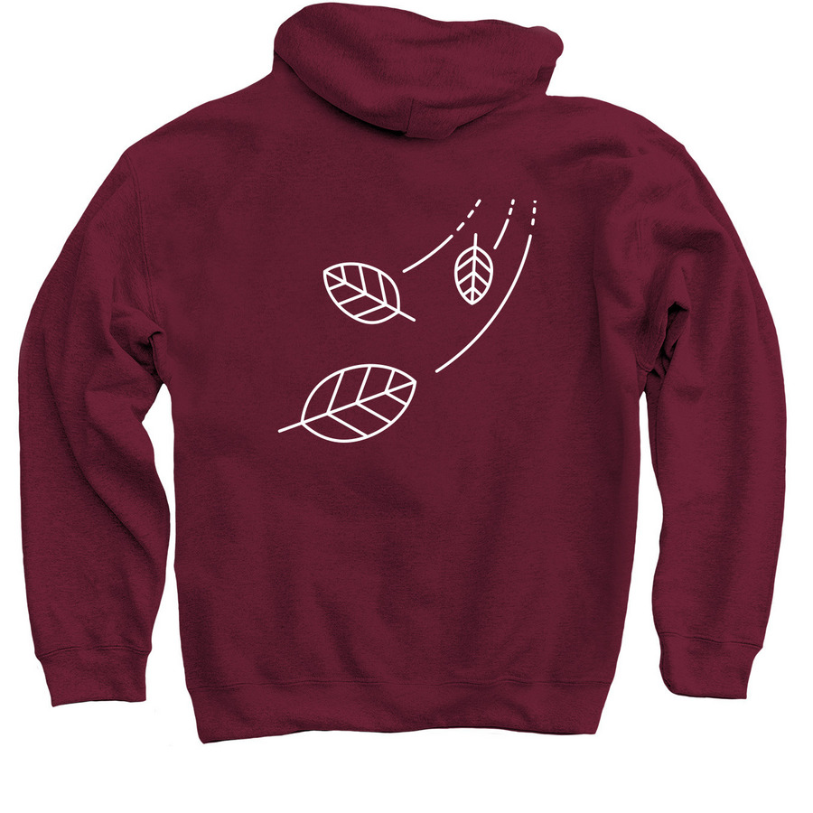 Autumn Leaves, a Maroon Pullover Hoodie (back-view)