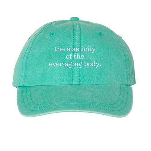 The elasticity of the ever-aging body hat, a Seafoam Printed Pigment Dye Baseball Cap