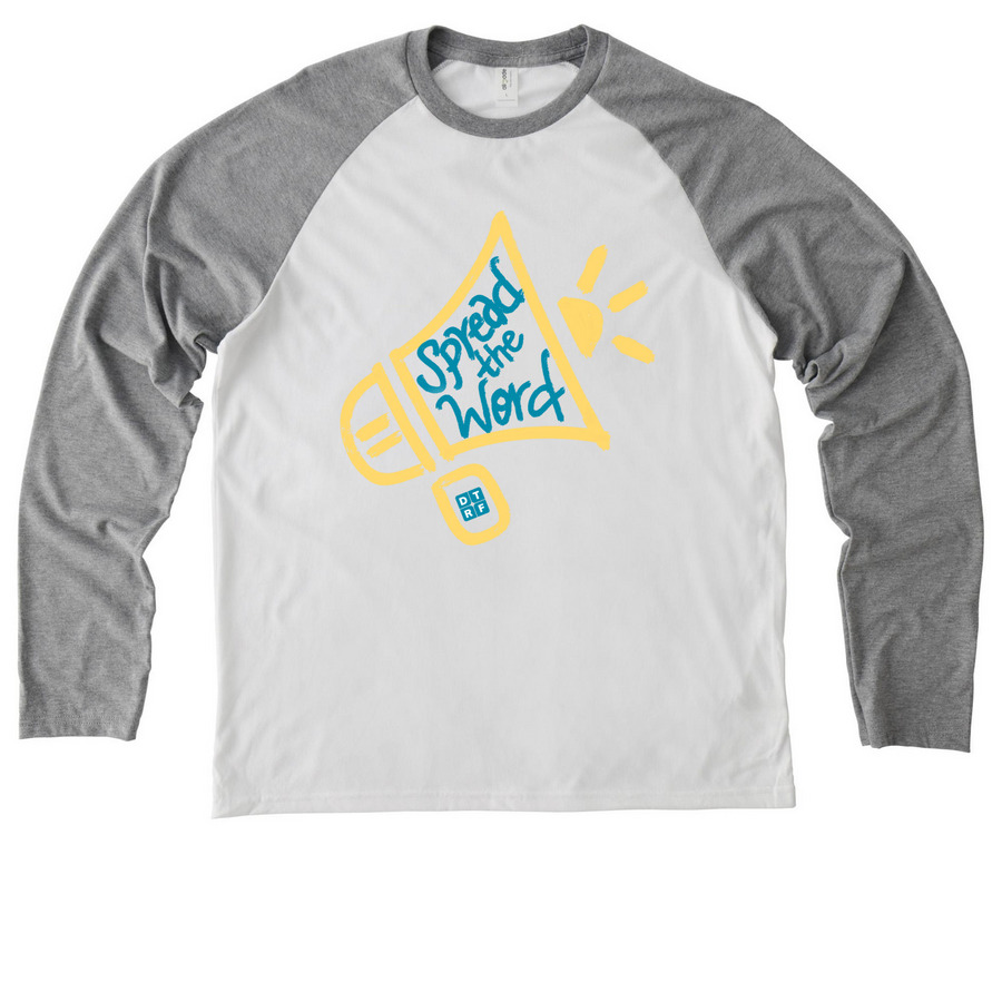 Spread the Word: Shirts/Sweatshirts, a Aluminum Grey/ Bright White Allmade Eco Triblend Colorblock Raglan Long Sleeve Tee