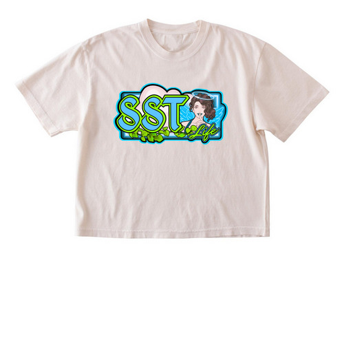 SSTLife - Angelic Vibes - Cropped Tops, a Ivory Comfort Colors Boxy Tee