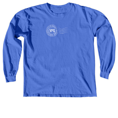 Comfort Colors Long-Sleeved Tee, a Flo Blue Comfort Colors Long Sleeve Tee