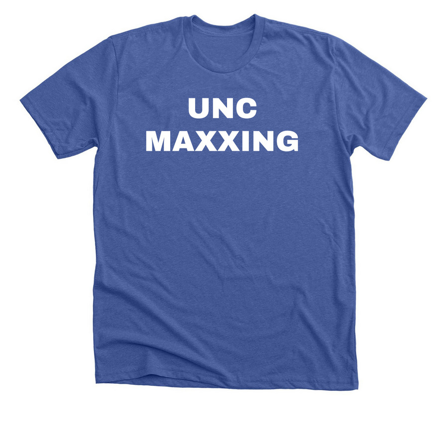 UNC MAXXING, a Solid True Royal Premium Unisex Tee