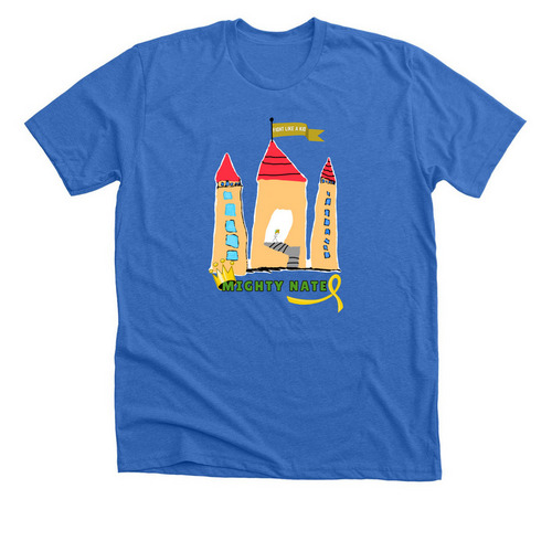 Mighty Nate Castle Shirt, a Heather True Royal Premium Unisex Tee