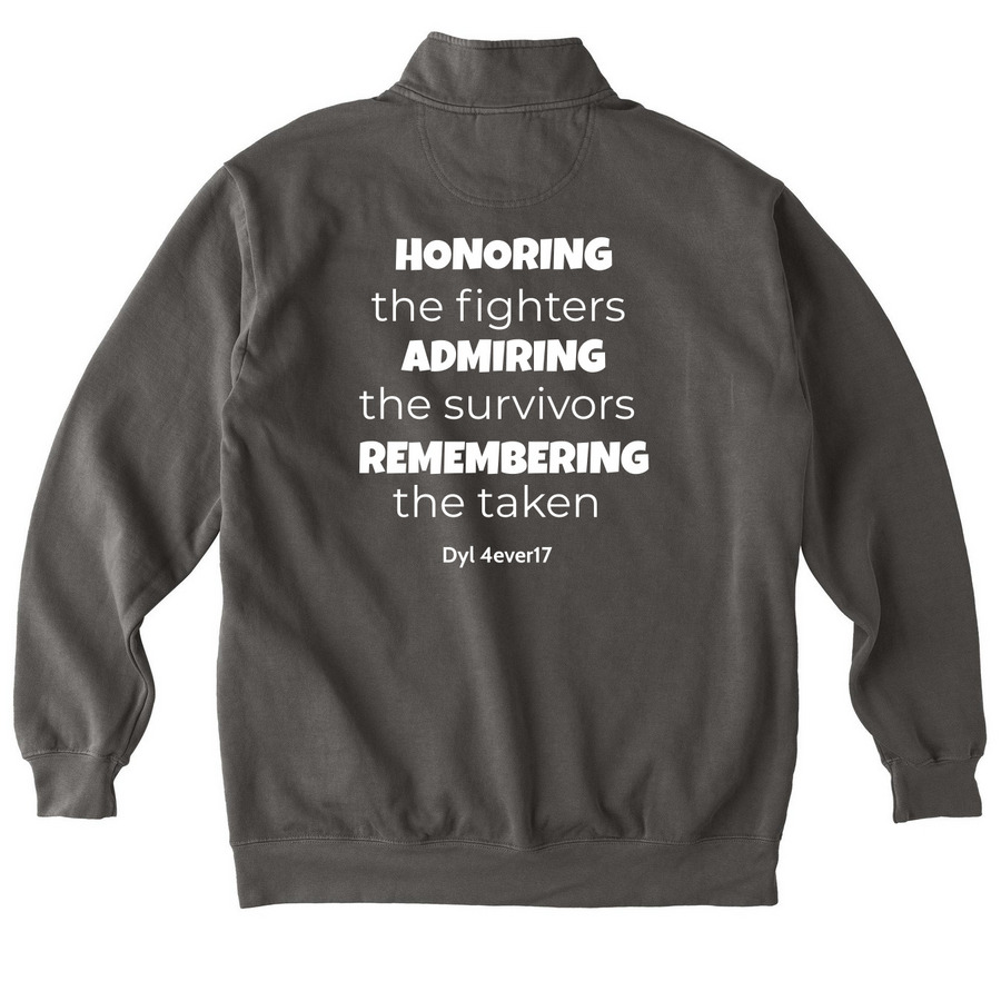 Dyl's Pickle Squad Zip-ups & Sportswear, a Pepper Comfort Colors Quarter Zip Pullover (back-view)