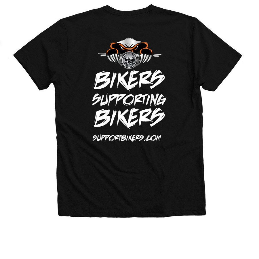 Wrecked Rider, a Solid Black Blend Premium V-Neck Tee (back-view)