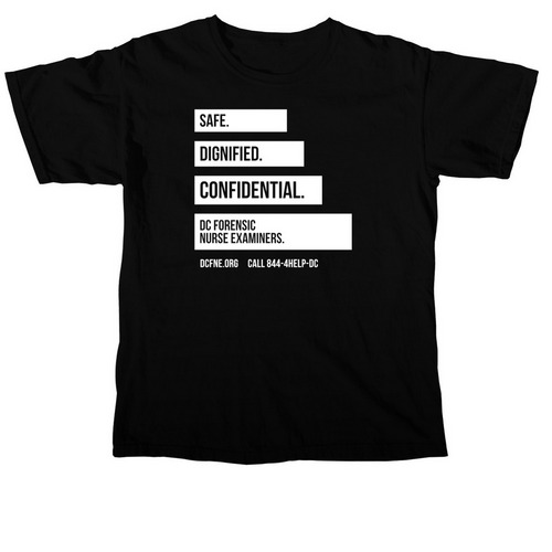 Safe. Confidential. Dignified., a Black Comfort Colors Unisex Tee