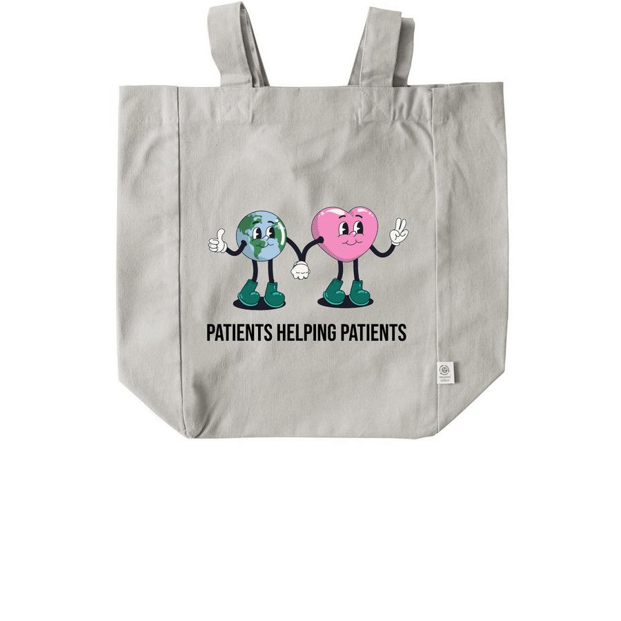 Patients Helping Patients Tote, a Natural Recycled Cotton Tote Bag