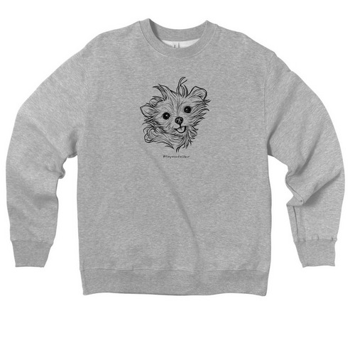 Tiny Woof Wilbur Minimalist Design, a Athletic Heather Premium Heavyweight Crewneck Sweatshirt