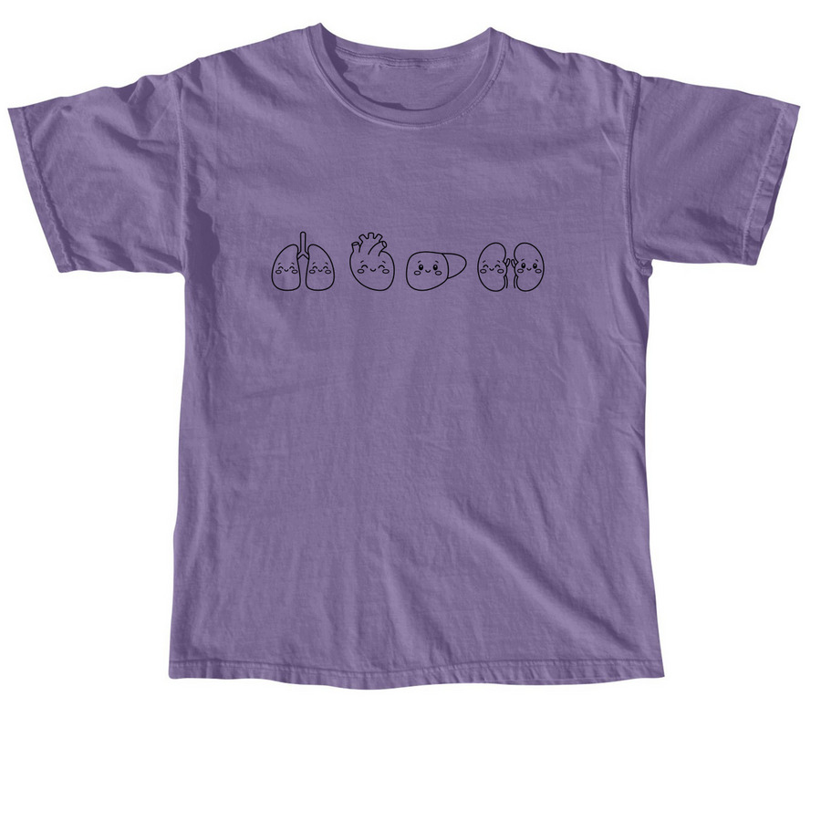 Cartoon Organs, a Grape Comfort Colors Unisex Tee